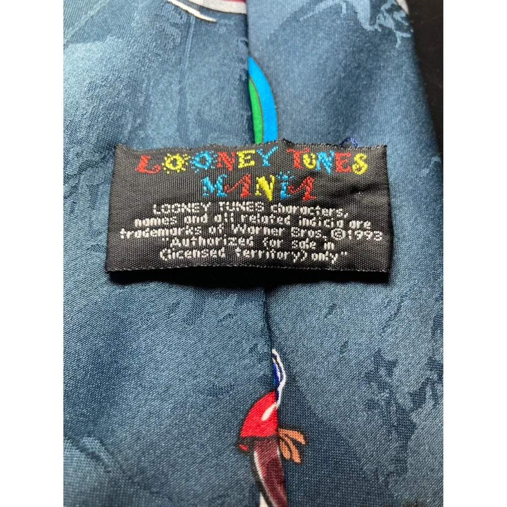 Vintage 1993 Looney Tunes Tasmanian Devil Taz Biker Motorcycle‎ Polyester Tie